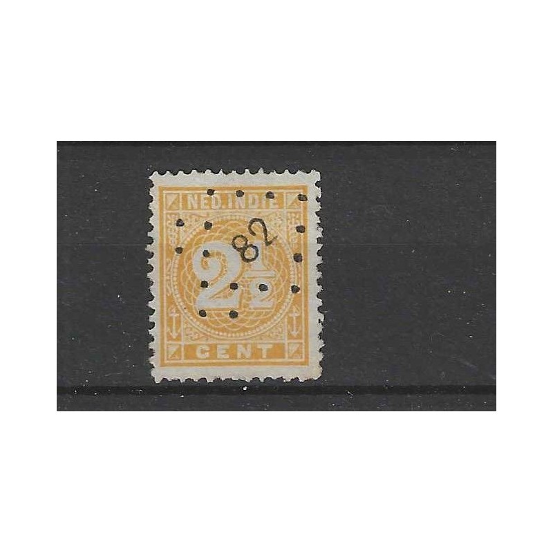 Ned. Indie 19 Cijfer met puntstempel 82 VFU/gebr CV 5++ € Ned. Indie 19 Cijfer met puntstempel 82 VFU/gebr CV 5++ €