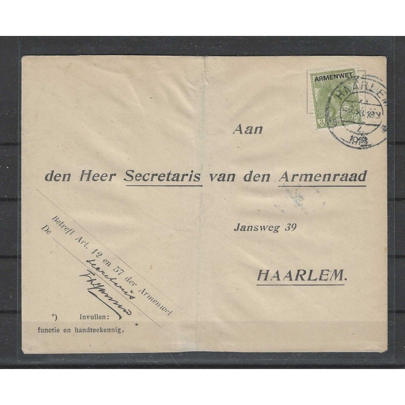 Nederland D5 Dienst op gelopen brief binnen Haarlem 1918 CV 125++€ Nederland D5 Dienst op gelopen brief binnen Haarlem 1918 CV 125++€