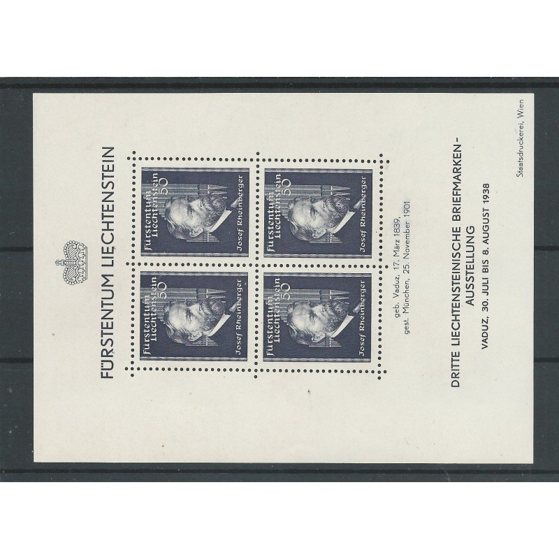 Liechtenstein BLOCK 3 Briefmarkenausstellung MNH/postfris CV 80 € Liechtenstein BLOCK 3 Briefmarkenausstellung MNH/postfris CV 80 €