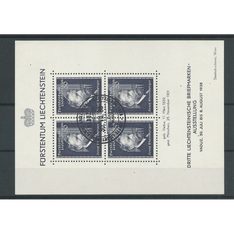 Liechtenstein BLOCK 3 Briefmarkenausstellung VFU/gebr CV 30 € Liechtenstein BLOCK 3 Briefmarkenausstellung VFU/gebr CV 30 €