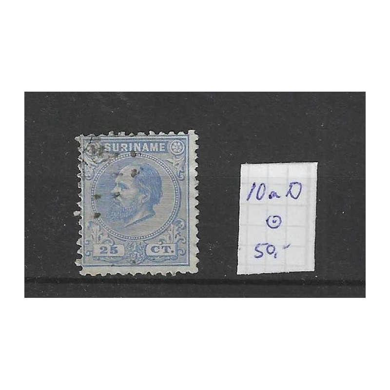 Suriname 10aD Willem III VFU/gebr CV 50 € Suriname 10aD Willem III VFU/gebr CV 50 €