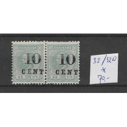 Suriname 32D/32 paartje MH/ongebr  CV 70  €
