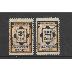 Suriname 22 en 22a  Hulpzegels VFU/gebr  CV 21,5  €