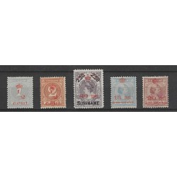 Suriname 60-64 Kroontjes opdruk  MH/ongebr CV  276 €