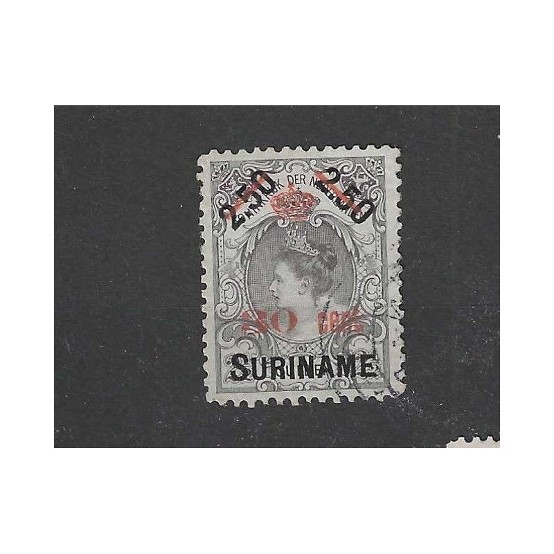Suriname 64 Kroontjes opdruk VFU/gebr CV 160 € Suriname 64 Kroontjes opdruk VFU/gebr CV 160 €