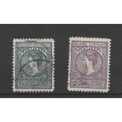 Suriname 56-57 Wilhelmina VFU/gebr CV  95 €
