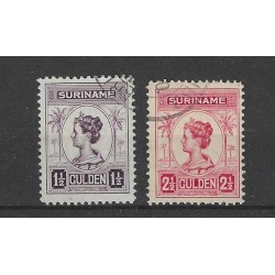 Suriname 102-103  Wilhelmina  VFU/gebr  CV  70 €