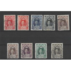 Suriname 118-126 Wilhelmina VFU/gebr  CV  45 €