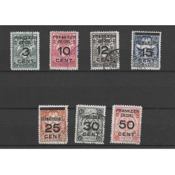 Suriname 130-136 Brandkastopdrukken VFU/gebr  CV  30 €