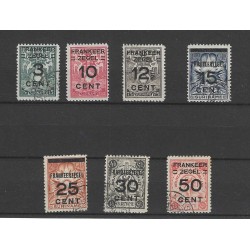 Suriname 130-136 Brandkastopdrukken VFU/gebr  CV  30 €