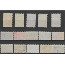 Suriname 229-243 Wilhelmina VFU/gebr  CV 74 €