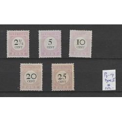 Suriname P9-14  Type II  Port 1892  MH/ongebr CV 284 €