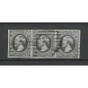 Luxemburg  1d Willem  in strip van 3  VFU/gebr  CV 199 €