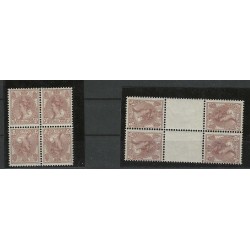 Nederland 61b/61c Keerdrukken in blokparen  MNH/postfris CV 2000 € Certificaat!!