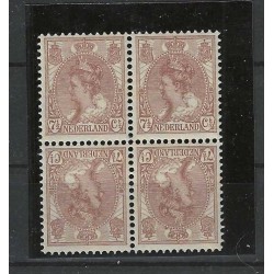 Nederland 61b/61c Keerdrukken in blokparen  MNH/postfris CV 2000 € Certificaat!!