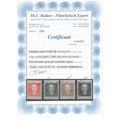 Nederland 518-537 "EN FACE" serie  MNH/postfris  CV 1170 €  Certificaat !!