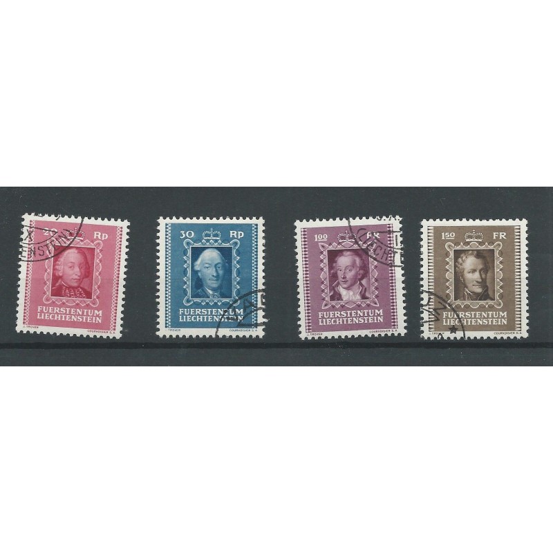 Liechtenstein 207-210 Fürsten VFU/gebr CV 45 € Liechtenstein 207-210 Fürsten VFU/gebr CV 45 €