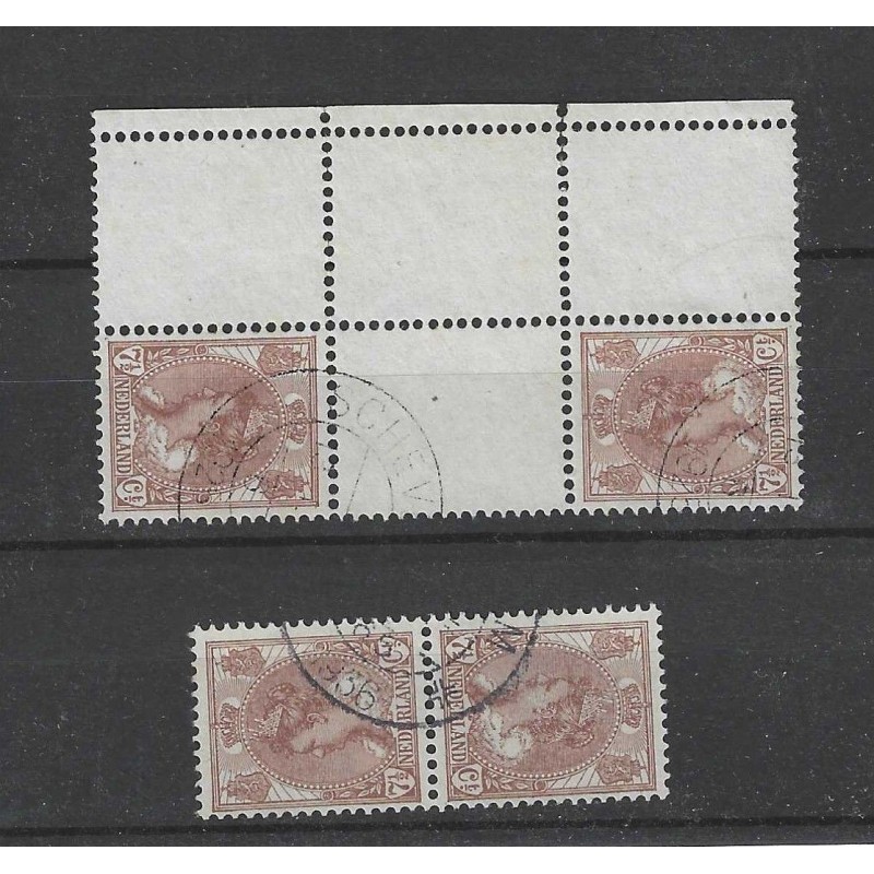 Nederland 61b/61c KEERDRUKKEN Wilhelmina VFU/gebr CV 1350 € Nederland 61b/61c KEERDRUKKEN Wilhelmina VFU/gebr CV 1350 €
