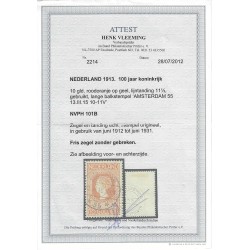 Nederland 101 Jubileum 10Gld  VFU/gebr  CV 900  € met Attest !!