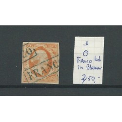Nederland 3 "FRANCO-kastje in BLAAUW" VFU/gebr  CV 450 €