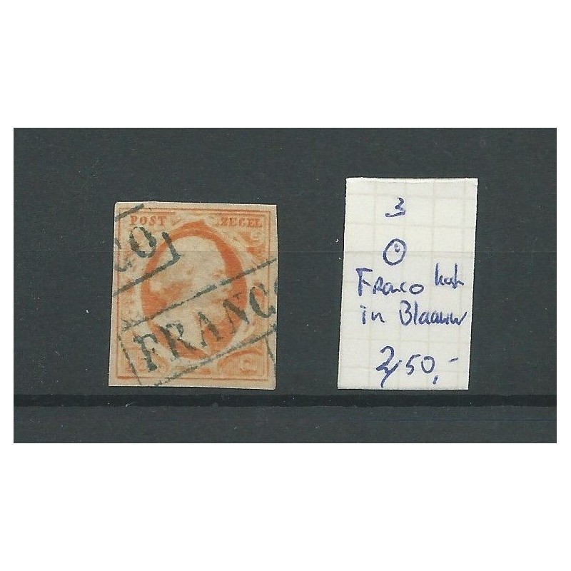 Nederland 3 "FRANCO-kastje in BLAAUW" VFU/gebr CV 450 € Nederland 3 "FRANCO-kastje in BLAAUW" VFU/gebr CV 450 €