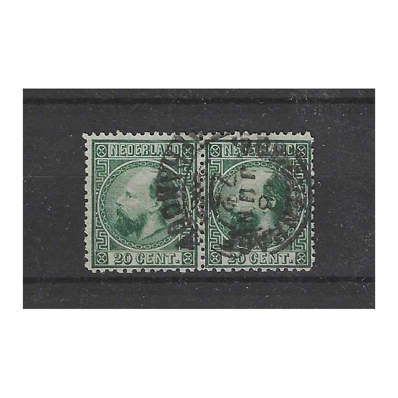 Nederland 10 Willem III paartje "GRAVENHAGE francotakje" VFU/gebr CV 100+ € Nederland 10 Willem III paartje "GRAVENHAGE francotakje" VFU/gebr CV 100+ €