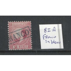 Nederland 8I-A Willem III  "Franco-kastje" in blauw VFU/gebr  CV 50+ €