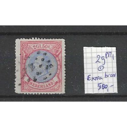 Nederland 29A  Willem III breed zegel plaafout PM1 VFU/ gebr  CV 500 €