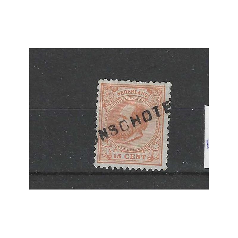 Nederland 23 Willem III "BUNSCHOTEN" langstempel VFU/ gebr CV 80+ € Nederland 23 Willem III "BUNSCHOTEN" langstempel VFU/ gebr CV 80+ €