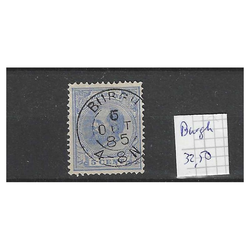 Nederland 19 Willem III "BURGH 1885" kleinrond VFU/ gebr CV 32,5+ € Nederland 19 Willem III "BURGH 1885" kleinrond VFU/ gebr CV 32,5+ €