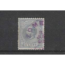 Nederland 19 Willem III  "ZOMEREN 1886" rubberstempel VFU/ gebr  CV 30+ €