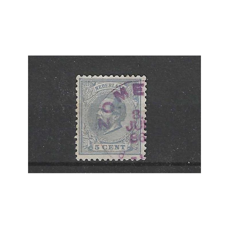 Nederland 19 Willem III "ZOMEREN 1886" rubberstempel VFU/ gebr CV 30+ € Nederland 19 Willem III "ZOMEREN 1886" rubberstempel VFU/ gebr CV 30+ €