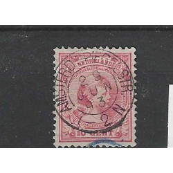 Nederland 37 Wilhelmina "AMSTERD:SPIEGELSTR: 1893" kleinrond VFU/gebr CV  16++ €