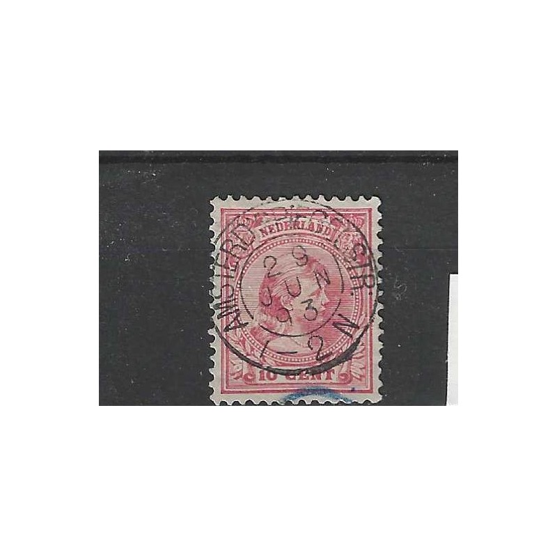 Nederland 37 Wilhelmina "AMSTERD:SPIEGELSTR: 1893" kleinrond VFU/gebr CV 16++ € Nederland 37 Wilhelmina "AMSTERD:SPIEGELSTR: 1893" kleinrond VFU/gebr CV 16++ €