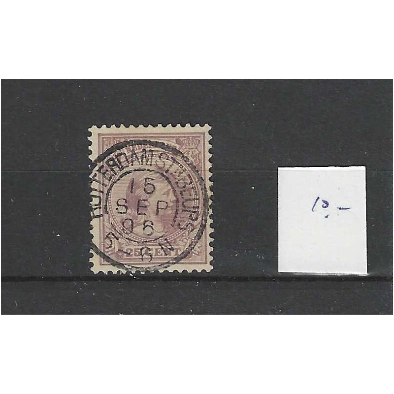Nederland 42 Wilhelmina "ROTTERDAMSTN-BEURS 1896" kleinrond VFU/gebr CV 16++ € Nederland 42 Wilhelmina "ROTTERDAMSTN-BEURS 1896" kleinrond VFU/gebr CV 16++ €