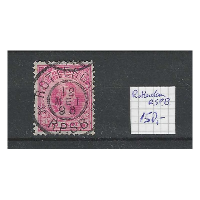 Nederland 37 Wilhelmina "ROTTERDAM R.P.S.B. 1896" grootrond VFU/gebr CV 150+ € Nederland 37 Wilhelmina "ROTTERDAM R.P.S.B. 1896" grootrond VFU/gebr CV 150+ €