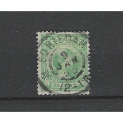 Nederland 40 Wilhelmina "SCHIEDAM 1899" grootrond VFU/gebr CV  5+ €