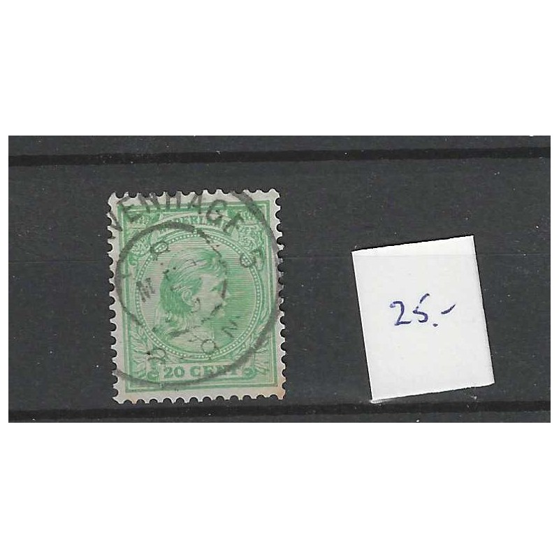 Nederland 40 Wilhelmina "GRAVENHAGE-5 1899" grootrond VFU/gebr CV 29+ € Nederland 40 Wilhelmina "GRAVENHAGE-5 1899" grootrond VFU/gebr CV 29+ €
