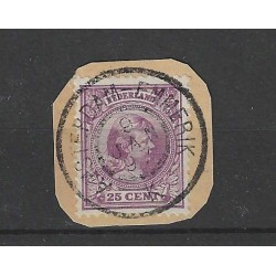 Nederland 42 Wilhelmina "AMSTERDAM-EMMERIK 1897" grootrond VFU/gebr CV  10+ €