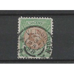 Nederland 45 Wilhelmina "VLISSINGEN 1898" grootrond VFU/gebr CV  21+ €