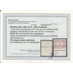 NEDERLAND 51 "MISPERFORATIE"  randzegel  MH/ongebr  CV ?? € met BEFUND