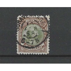 Nederland 46 Wilhelmina "GRAVENHAGE-1 1898" grootrond VFU/gebr CV  50+ €