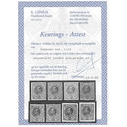 Curacao 1-12 Willem III 1873 set  MH/ongebr  CV 907 €  attest