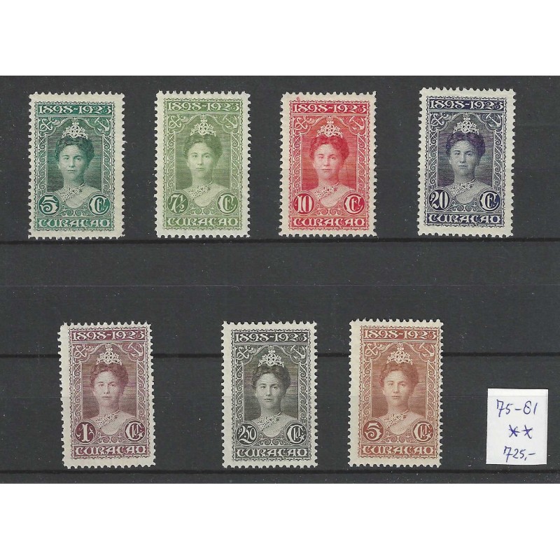 Curacao 75-81 Wilhelmina 1923 MNH/postfris CV 725 € Curacao 75-81 Wilhelmina 1923 MNH/postfris CV 725 €