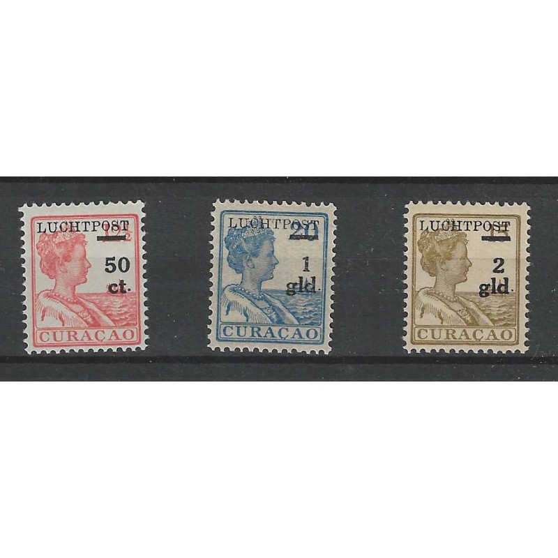 Curacao LP1-3 Luchtpost MNH/postfris CV 250 € NVPH keurstempeltje Curacao LP1-3 Luchtpost MNH/postfris CV 250 € NVPH keurstempeltje