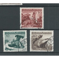 Liechtenstein  285-287 Jagd VFU/gebr CV 90 €
