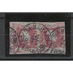 Ned. Indie 1 Willem III paartje "SAMARANG 1868" VFU/gebr CV 320 € PRACHT !!