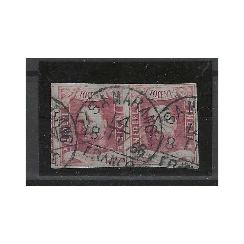Ned. Indie 1 Willem III paartje "SAMARANG 1868" VFU/gebr CV 320 € PRACHT !! Ned. Indie 1 Willem III paartje "SAMARANG 1868" VFU/gebr CV 320 € PRACHT !!