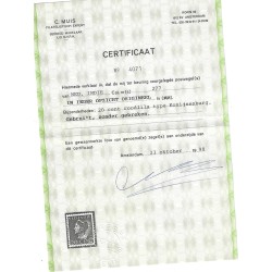 Ned. Indie 277  Wilhelmina 20ct  VFU/gebr CV 150 €  Certificaat !!