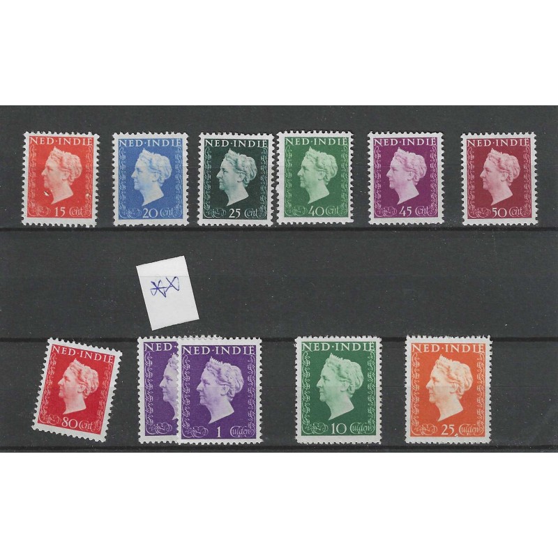 Ned. Indie 337-346 Wilhelmina MNH/postfris CV 120 € Ned. Indie 337-346 Wilhelmina MNH/postfris CV 120 €